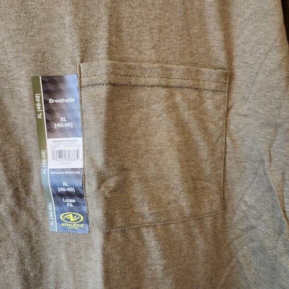 AW Athletic Works Mens Pocket Tee XL Burnt Olive Heather NWT - Picture 2 of 8